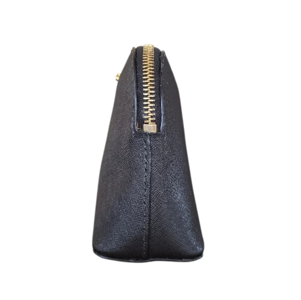 Michael Kors Cindy Dome Jet Set Black Saffiano Leather Pouch Cosmetic Case